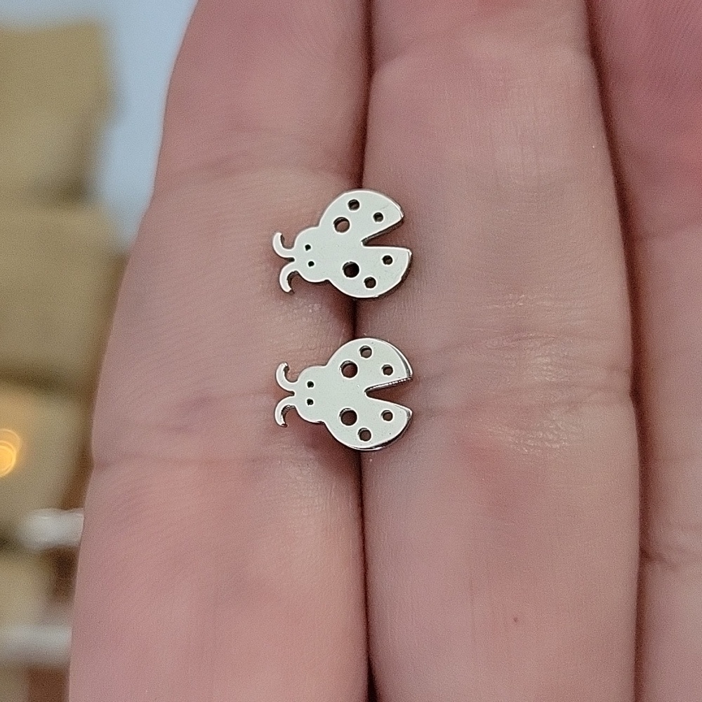 Ladybug Stud Earrings, Choice of Color - Picture 6 of 6